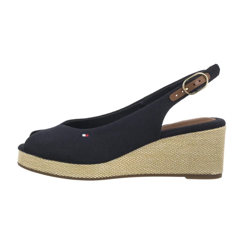 Tommy Hilfiger Flag Mid Wedge Espad Slingback Space Blue FW0FW08595 DW6 (TH1328-b) kurpes