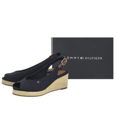 Tommy Hilfiger Flag Mid Wedge Espad Slingback Space Blue FW0FW08595 DW6 (TH1328-b) kurpes