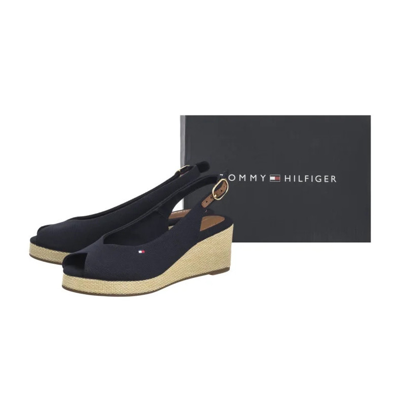 Tommy Hilfiger Flag Mid Wedge Espad Slingback Space Blue FW0FW08595 DW6 (TH1328-b) batai