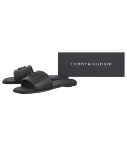 Tommy Hilfiger TH Logo Hardware Leather Mule Black FW0FW08806 BDS (TH1320-b) Naiste kingad/klappide klapid