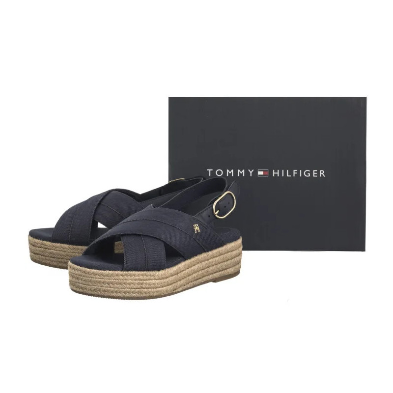 Tommy Hilfiger Denim Espadrille Platform Sandal Space Blue FW0FW08669 DW6 (TH1333-b) kurpes