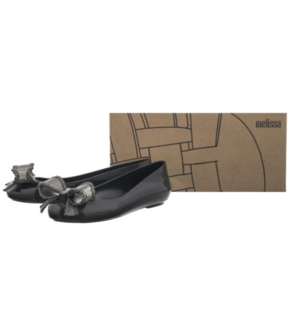 Melissa Sweet Love VIII AD 33885 AO323 Black/Metallic Dark Grey (ML348-b) ballerinas