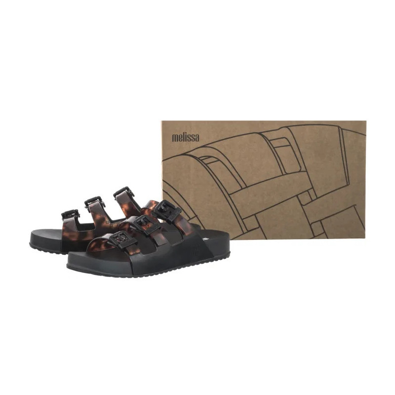 Melissa Cozy Stripes AD 35943/BC962 Black/Clear Tortoise (ML360-b) Sieviešu apavi/Flip Flops