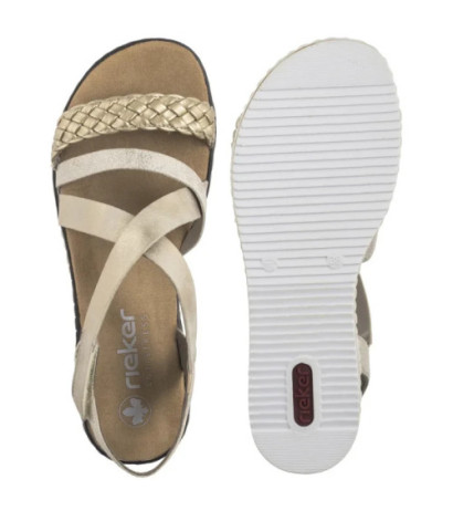 Rieker Złote V3663-90 Gold (RI253-a) bateliai