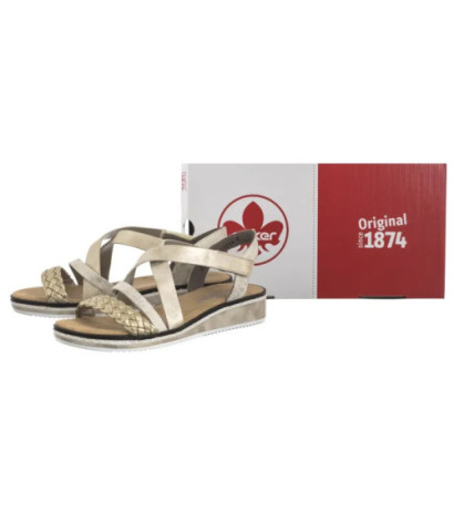 Rieker Złote V3663-90 Gold (RI253-a) bateliai
