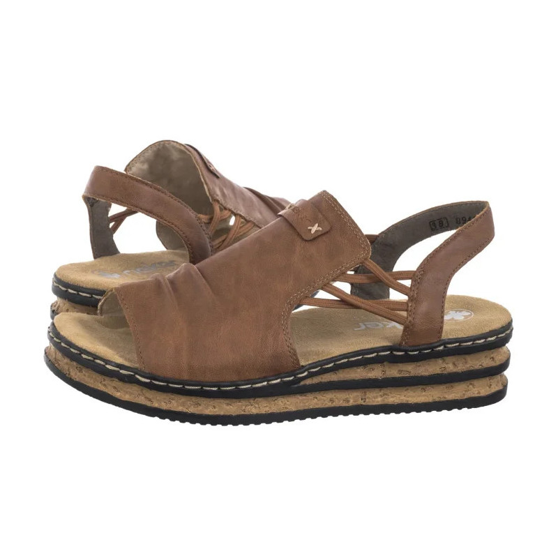 Rieker Brązowe 62962-22 Brown (RI257-a) kurpes