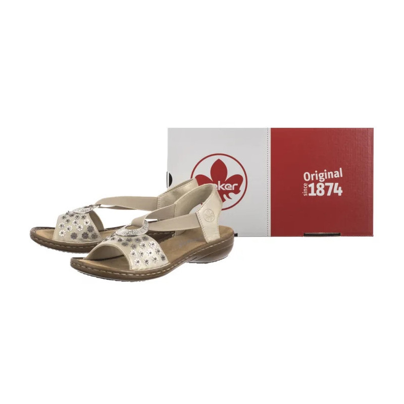 Rieker Platynowe 608B5-90 Metallic (RI260-a) sandals