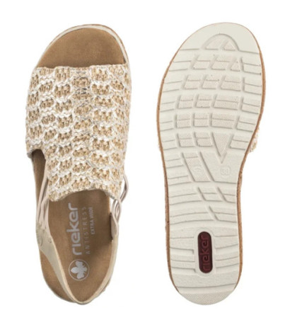 Rieker Beżowe 62741-60 Beige (RI256-b) batai