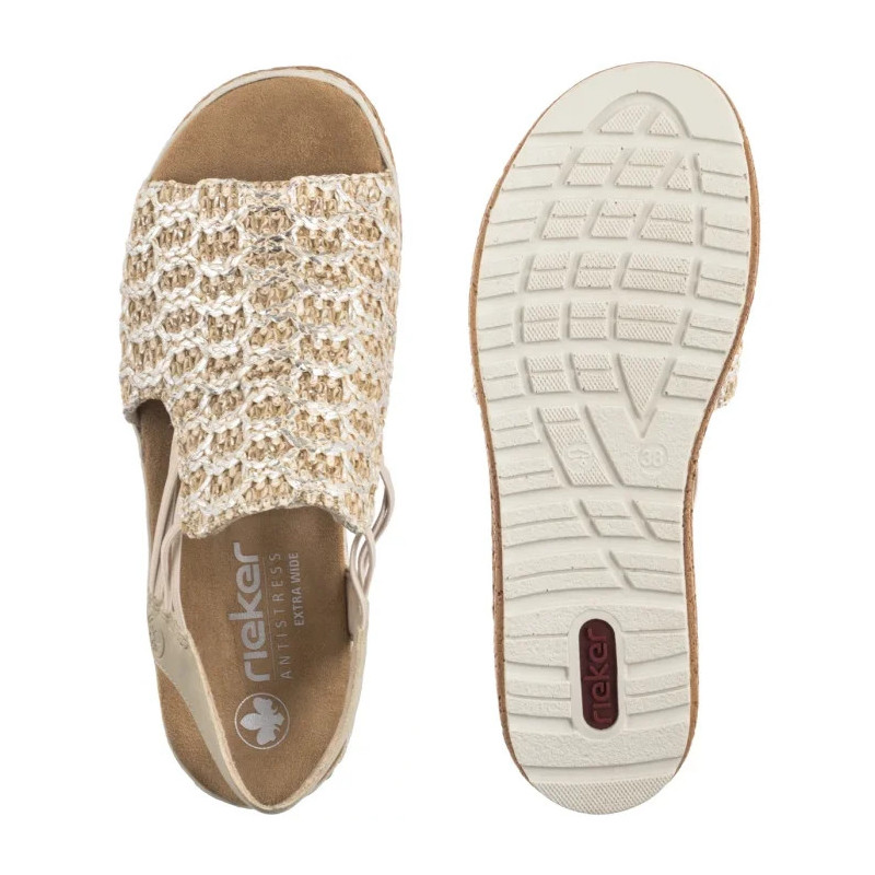 Rieker Beżowe 62741-60 Beige (RI256-b) kurpes