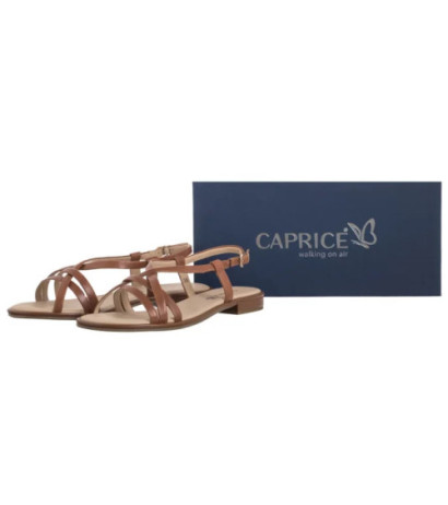 Caprice Brązowe 9-28100-44 303 Cognac Nappa (CP438-b) sandales