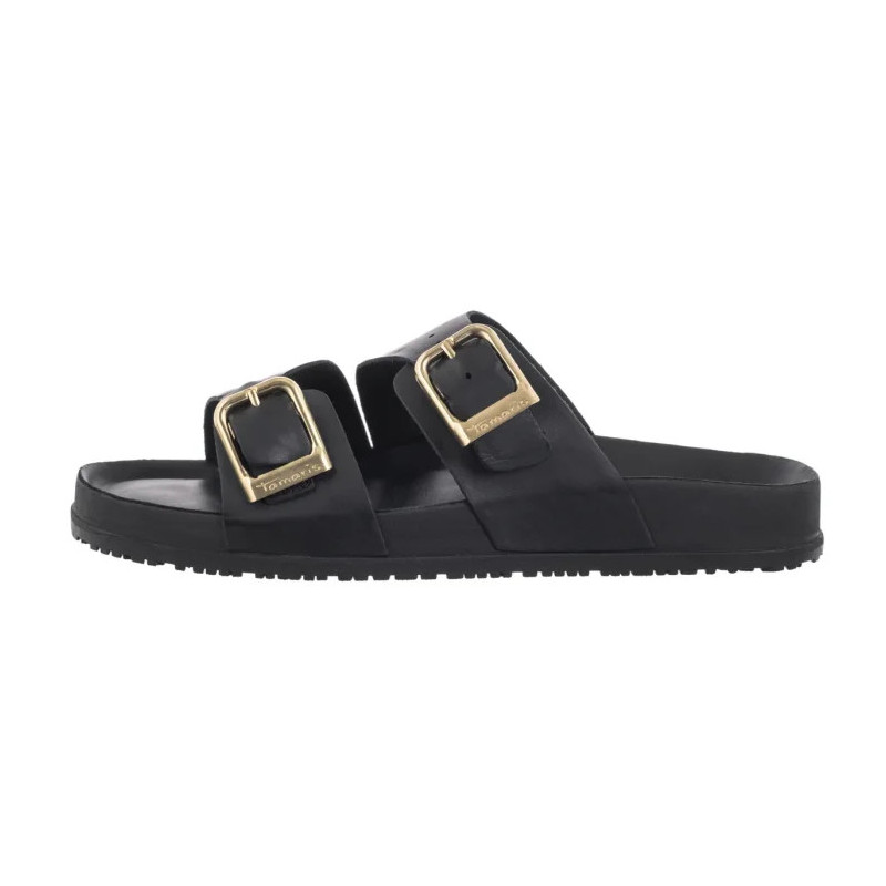Tamaris Czarne 1-27500-44 003 Black Leather (TM539-a) Women's Shoes/Flip Flops