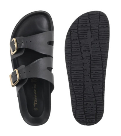 Tamaris Czarne 1-27500-44 003 Black Leather (TM539-a) Moteriški batai/šlepetės