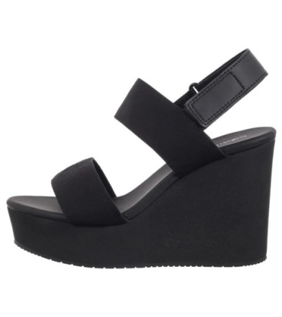 Calvin Klein Wedge Sandal Webbing In Triple Black YW0YW01790 0GJ (CK651-a) kingad