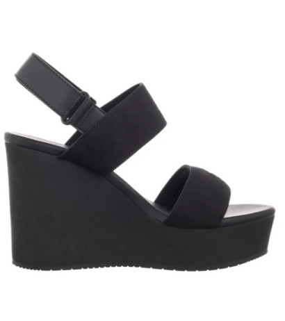 Calvin Klein Wedge Sandal Webbing In Triple Black YW0YW01790 0GJ (CK651-a) shoes