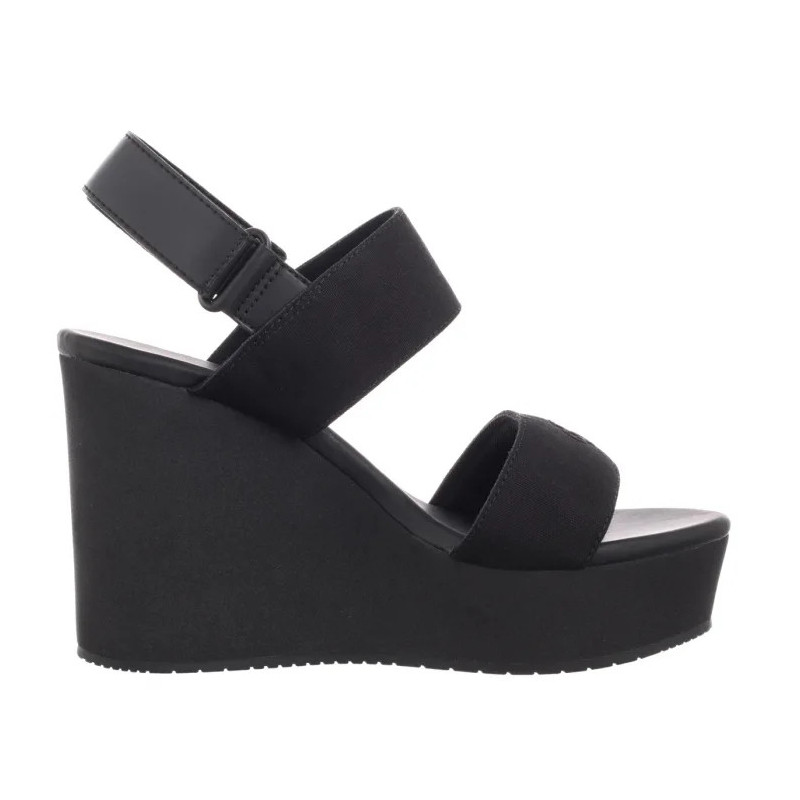 Calvin Klein Wedge Sandal Webbing In Triple Black YW0YW01790 0GJ (CK651-a) shoes