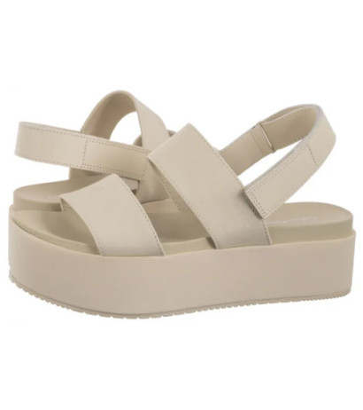 Calvin Klein Flatform Sandal Sling In Triple Turtle Dove YW0YW01788 AEO (CK652-a) bateliai