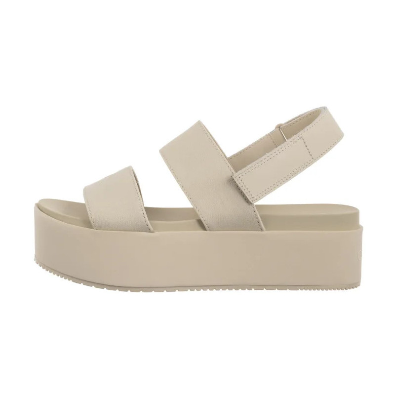 Calvin Klein Flatform Sandal Sling In Triple Turtle Dove YW0YW01788 AEO (CK652-a) bateliai