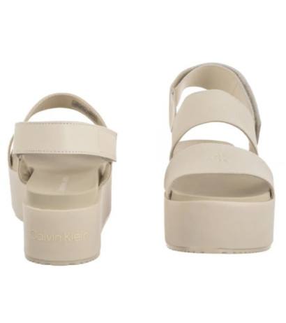 Calvin Klein Flatform Sandal Sling In Triple Turtle Dove YW0YW01788 AEO (CK652-a) bateliai