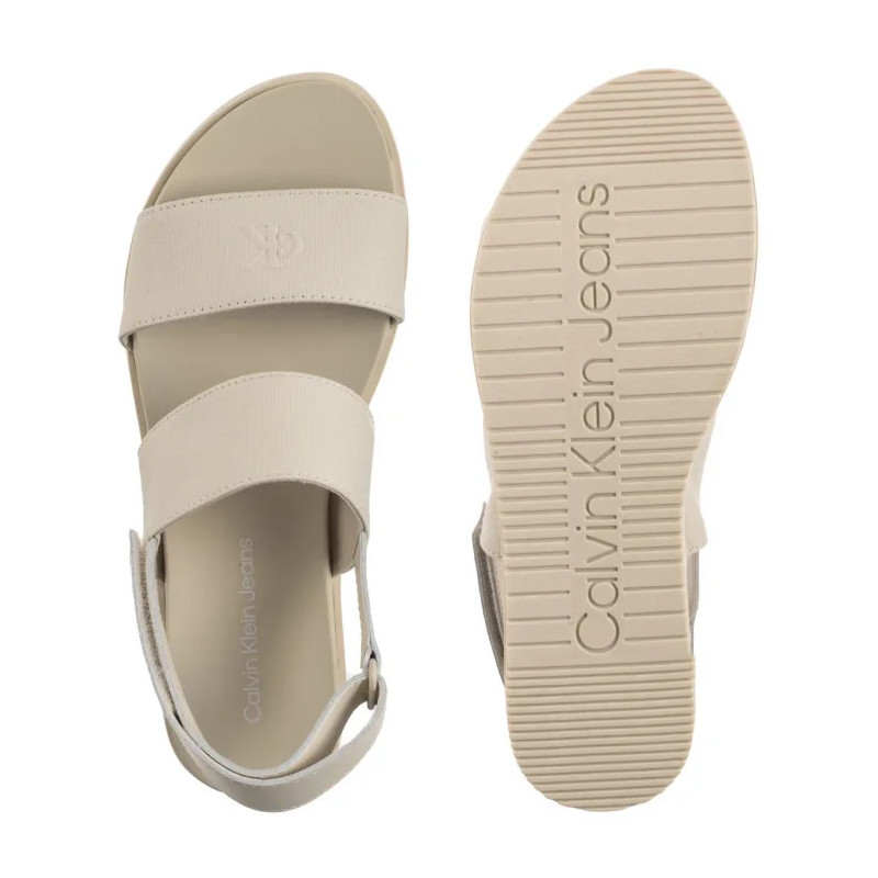 Calvin Klein Flatform Sandal Sling In Triple Turtle Dove YW0YW01788 AEO (CK652-a) kingad