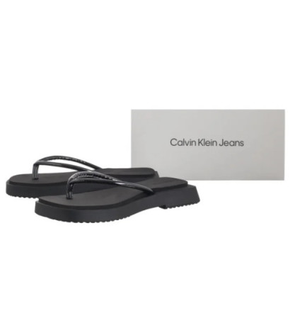 Calvin Klein Sq Low Wedge Sandal Stitch Triple Black YW0YW01716 0GJ (CK653-a) apavi