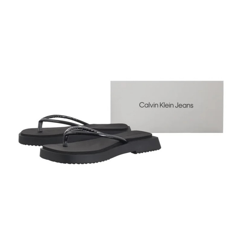 Calvin Klein Sq Low Wedge Sandal Stitch Triple Black YW0YW01716 0GJ (CK653-a) apavi