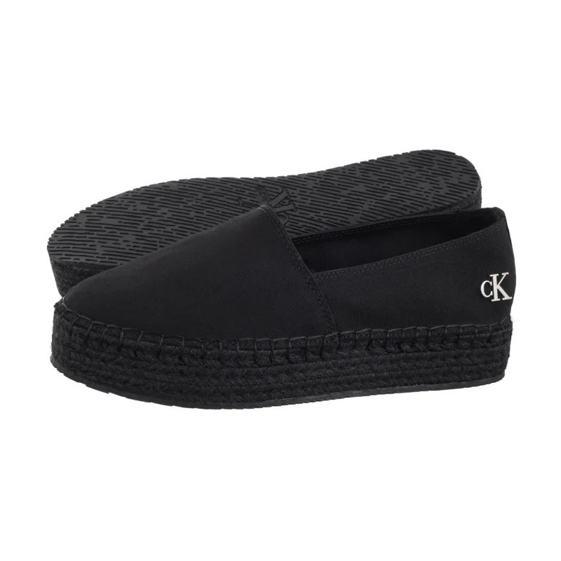 Calvin Klein Flatform Espadrille Mg/Hdw Triple Black YW0YW01737 0GJ (CK656-a) kingad