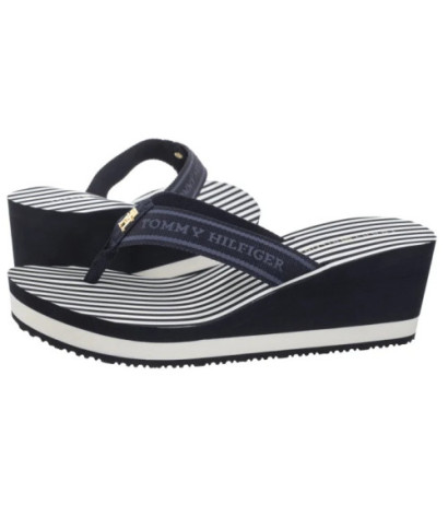Tommy Hilfiger TH Stripes Wedge Beach Sandal Space Blue FW0FW08521 DW6 (TH1339-a) kurpes