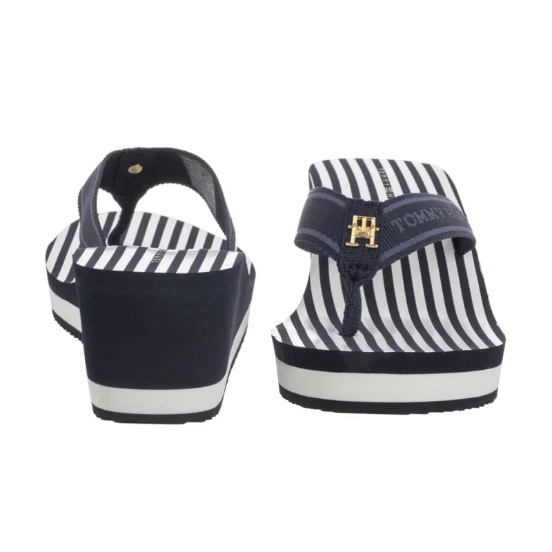 Tommy Hilfiger TH Stripes Wedge Beach Sandal Space Blue FW0FW08521 DW6 (TH1339-a) shoes