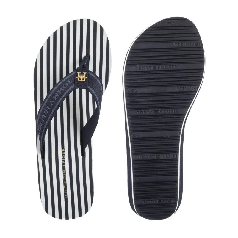 Tommy Hilfiger TH Stripes Wedge Beach Sandal Space Blue FW0FW08521 DW6 (TH1339-a) shoes