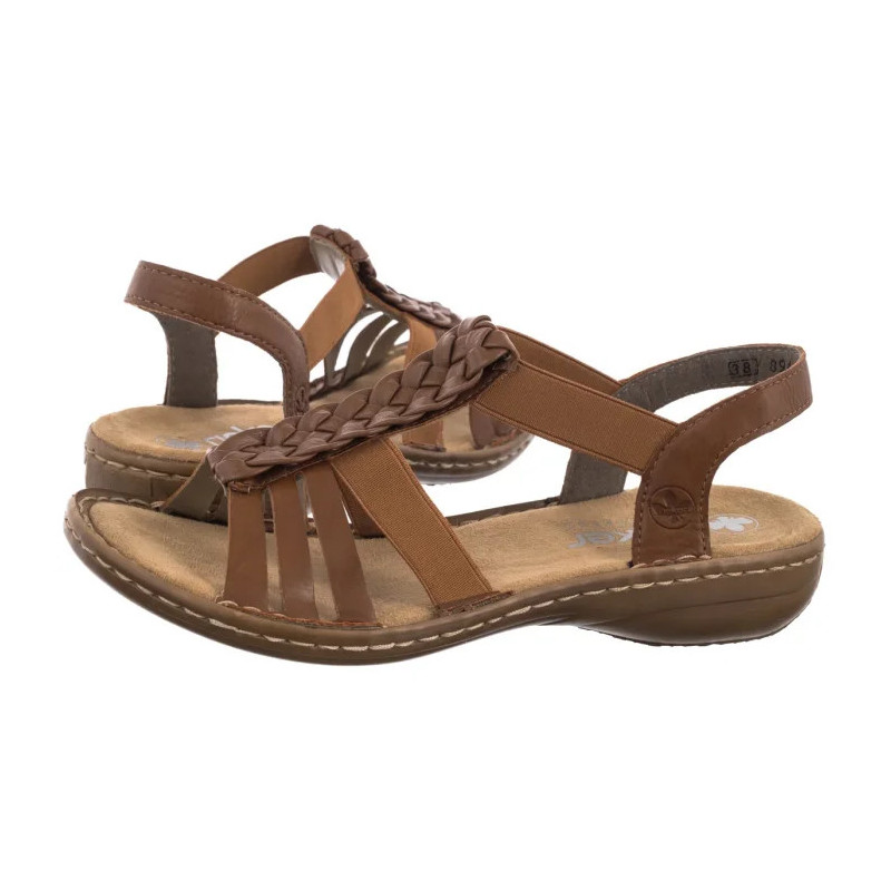 Rieker Brązowe 60809-24 Brown (RI262-a) sandalai