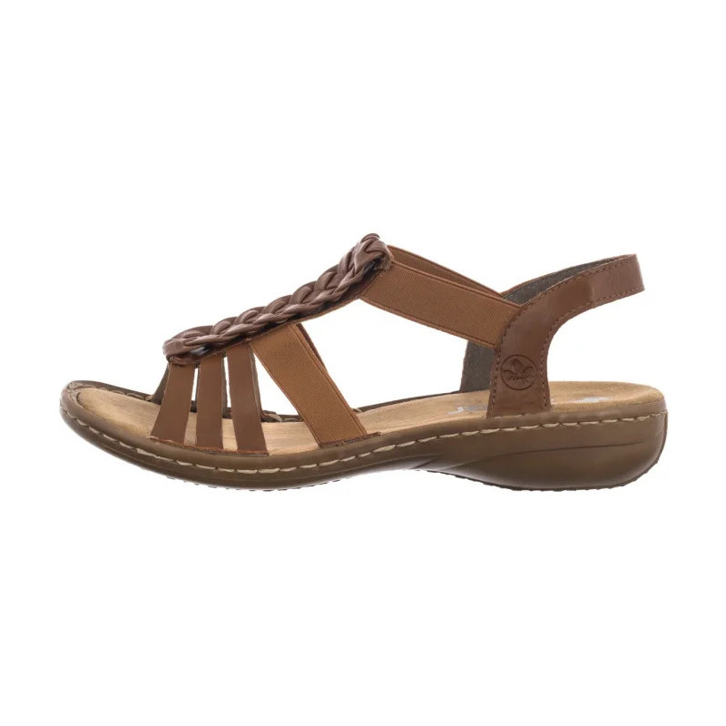 Rieker Brązowe 60809-24 Brown (RI262-a) sandalai