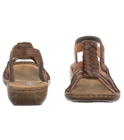 Rieker Brązowe 60809-24 Brown (RI262-a) sandalai