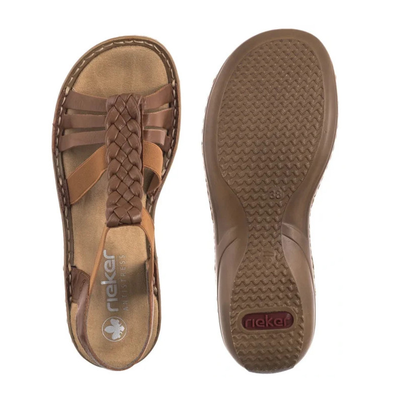 Rieker Brązowe 60809-24 Brown (RI262-a) sandalai