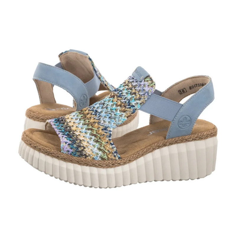 Rieker Niebieskie 69172-91 Multi (RI268-a) kurpes