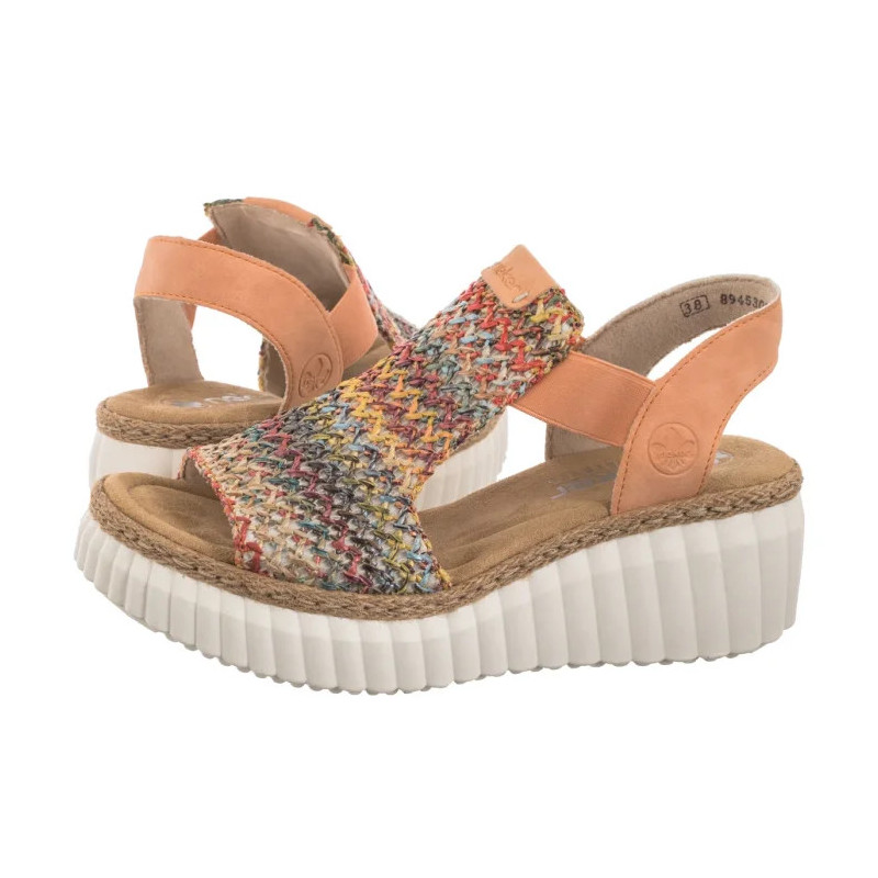 Rieker Pomarańczowe 69172-92 Multi (RI268-b) kurpes