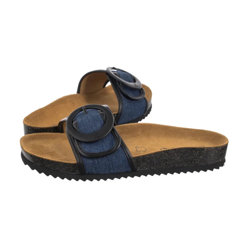 Caprice Granatowe 9-27400-44 891 Jeans/Black  (CP442-a) Sieviešu apavi/Flip Flops