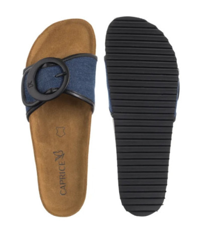 Caprice Granatowe 9-27400-44 891 Jeans/Black  (CP442-a) Moteriški batai/šlepetės