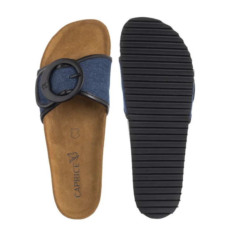 Caprice Granatowe 9-27400-44 891 Jeans/Black  (CP442-a) Sieviešu apavi/Flip Flops