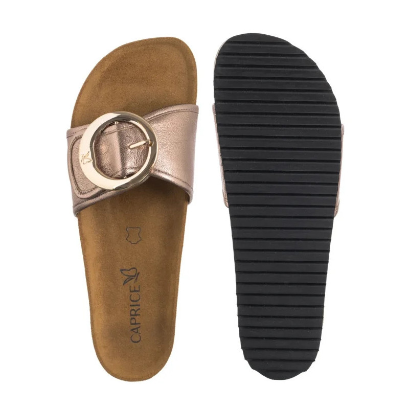 Caprice Złote 9-27401-44 341 Taupe Metallic (CP443-a) Sieviešu apavi/Flip Flops