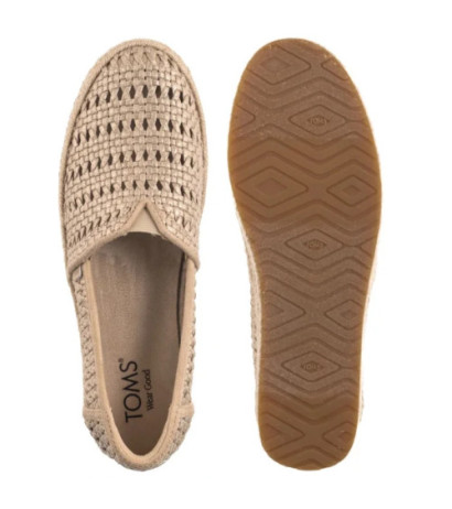 Toms Valencia Champagne Metallic Basket Weave 10021921 (TS52-a) bateliai
