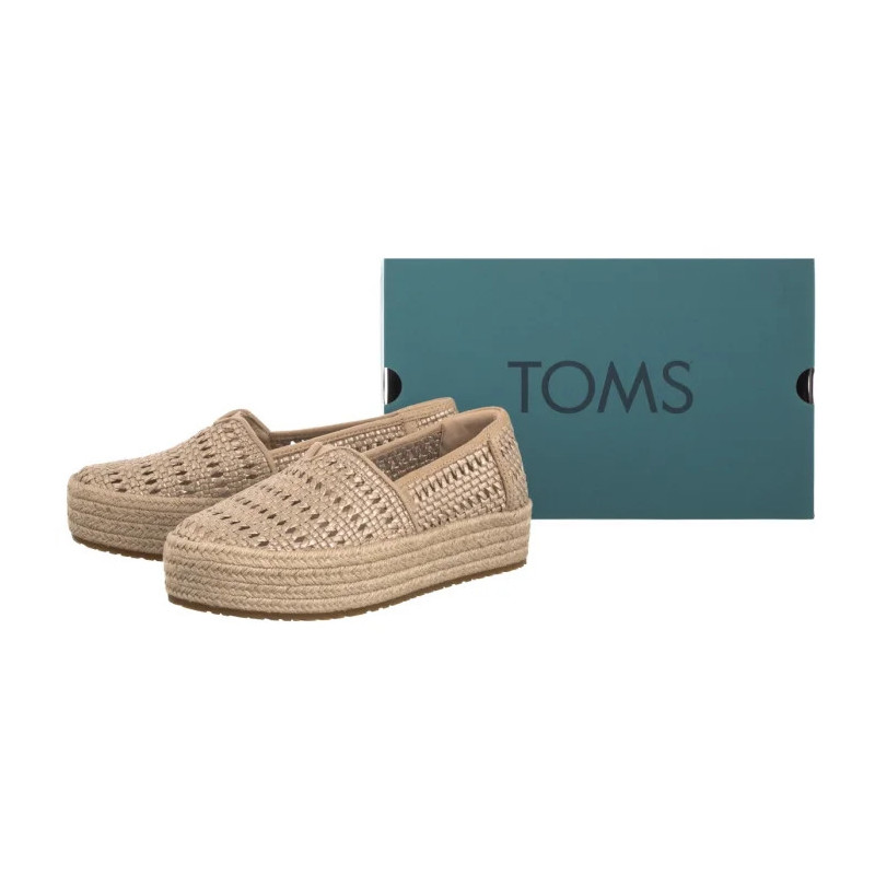 Toms Valencia Champagne Metallic Basket Weave 10021921 (TS52-a) shoes