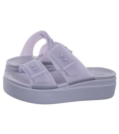 Crocs Brooklyn Buckle Frosted Low Wedge Purple Moon 210980-5BR (CR368-a) bateliai