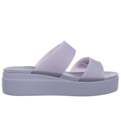 Crocs Brooklyn Buckle Frosted Low Wedge Purple Moon 210980-5BR (CR368-a) bateliai