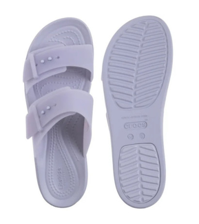 Crocs Brooklyn Buckle Frosted Low Wedge Purple Moon 210980-5BR (CR368-a) bateliai