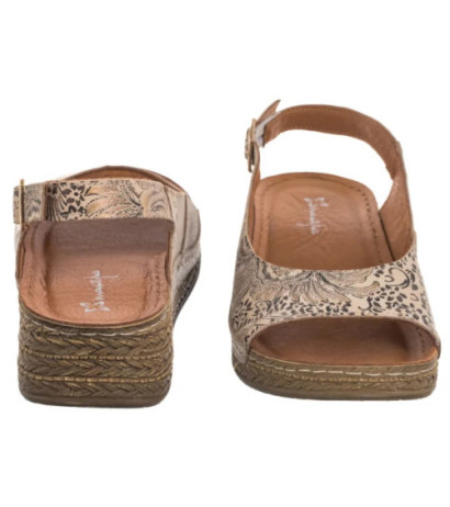 Maciejka Beżowe/Kwiaty L7069-04/00-1 (MA1388-a) kurpes