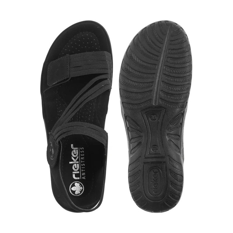 Rieker Czarne 64870-02 Black (RI276-a) sandals