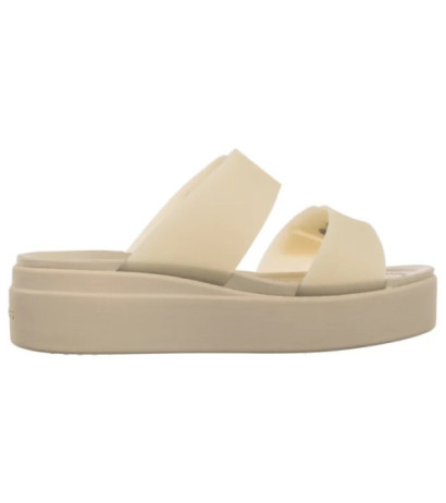 Crocs Brooklyn Buckle Frosted Low Wedge Sandstone 210980-0LH (CR368-b) kurpes