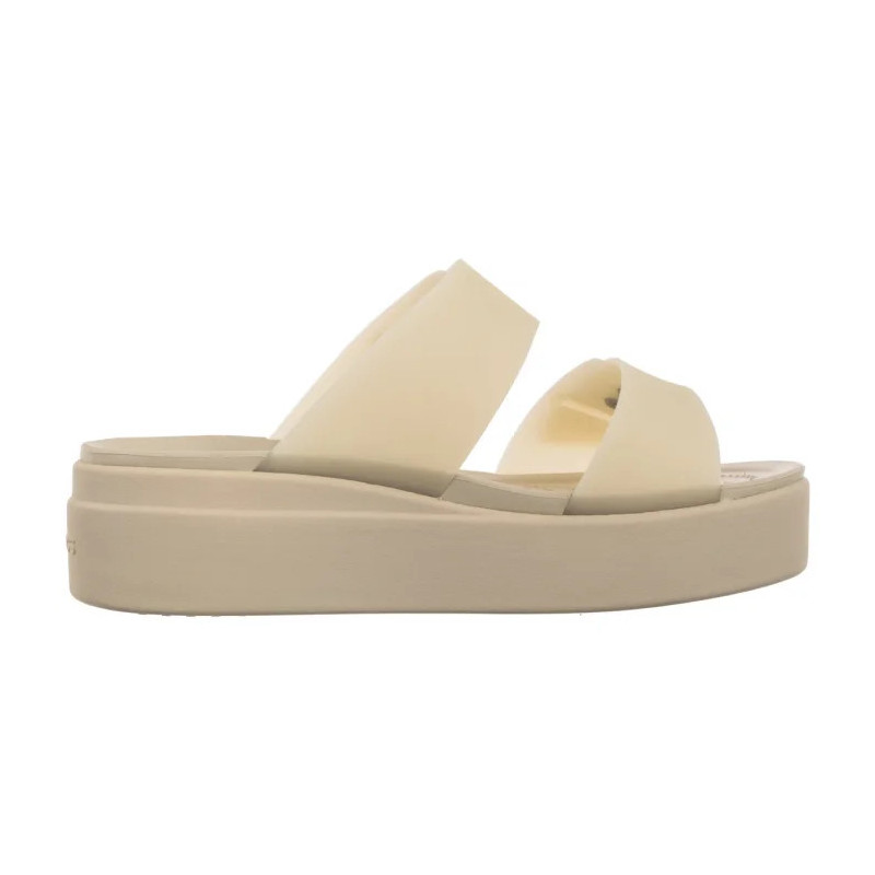 Crocs Brooklyn Buckle Frosted Low Wedge Sandstone 210980-0LH (CR368-b) kurpes