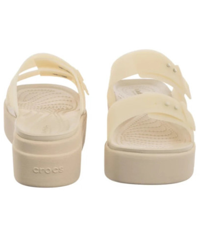 Crocs Brooklyn Buckle Frosted Low Wedge Sandstone 210980-0LH (CR368-b) shoes