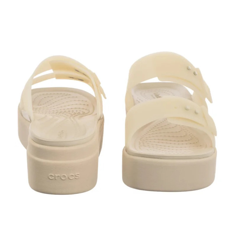 Crocs Brooklyn Buckle Frosted Low Wedge Sandstone 210980-0LH (CR368-b) bateliai
